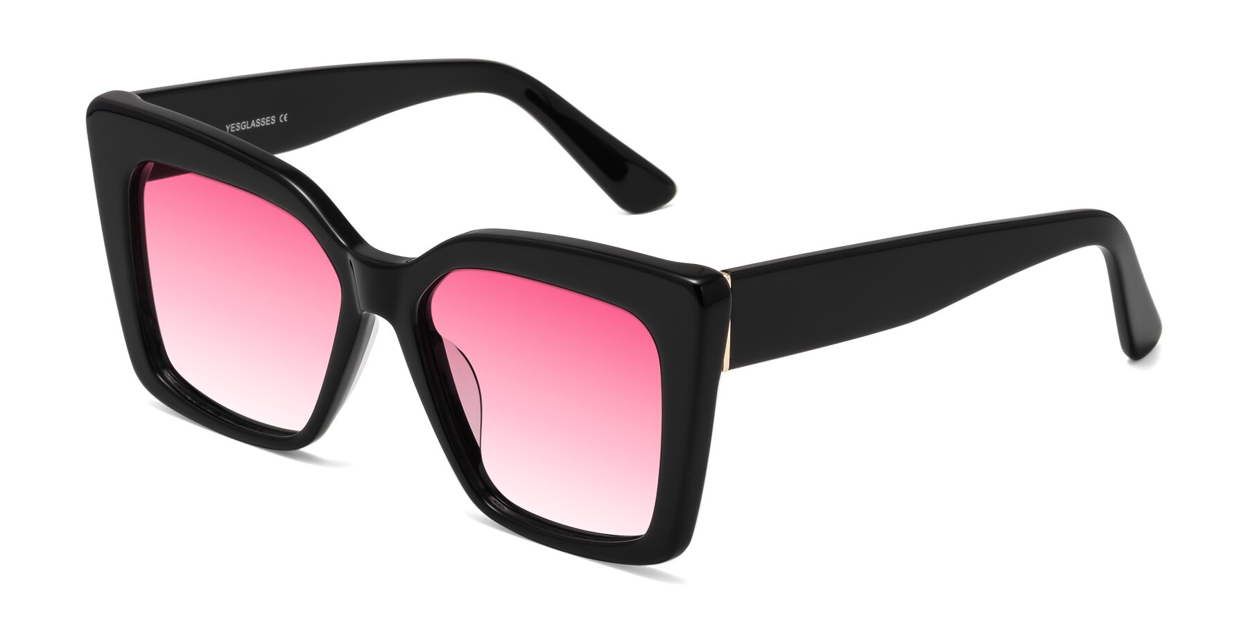 Angle of Hagen in Black with Pink Gradient Lenses