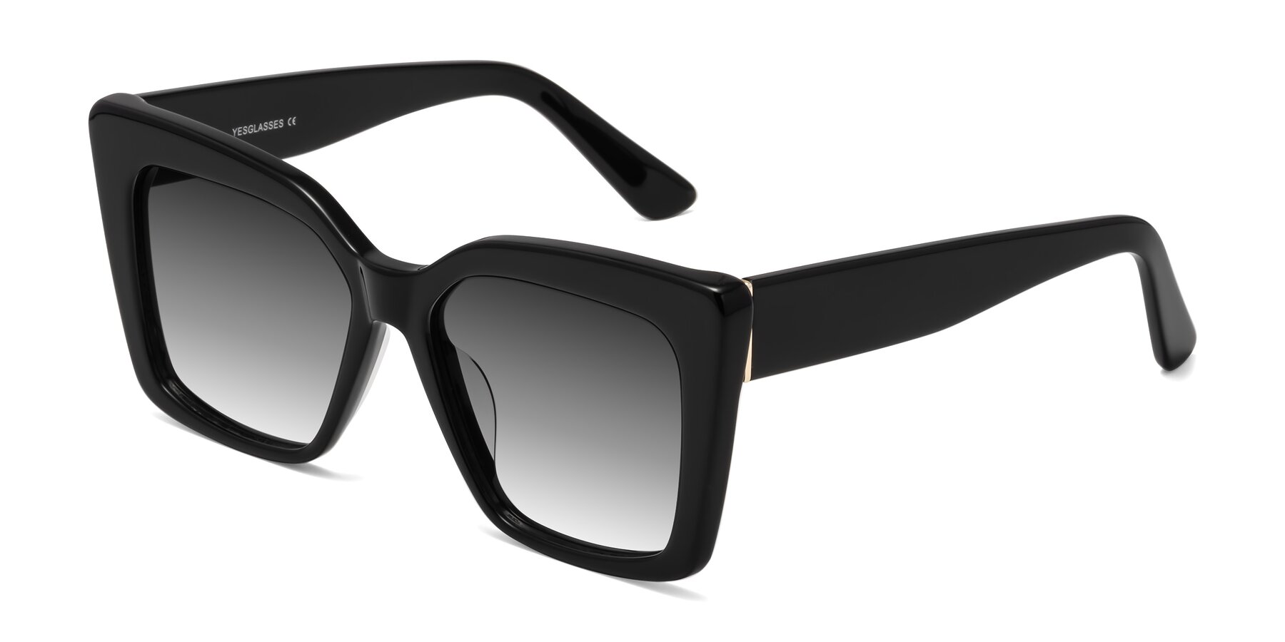 Angle of Hagen in Black with Gray Gradient Lenses