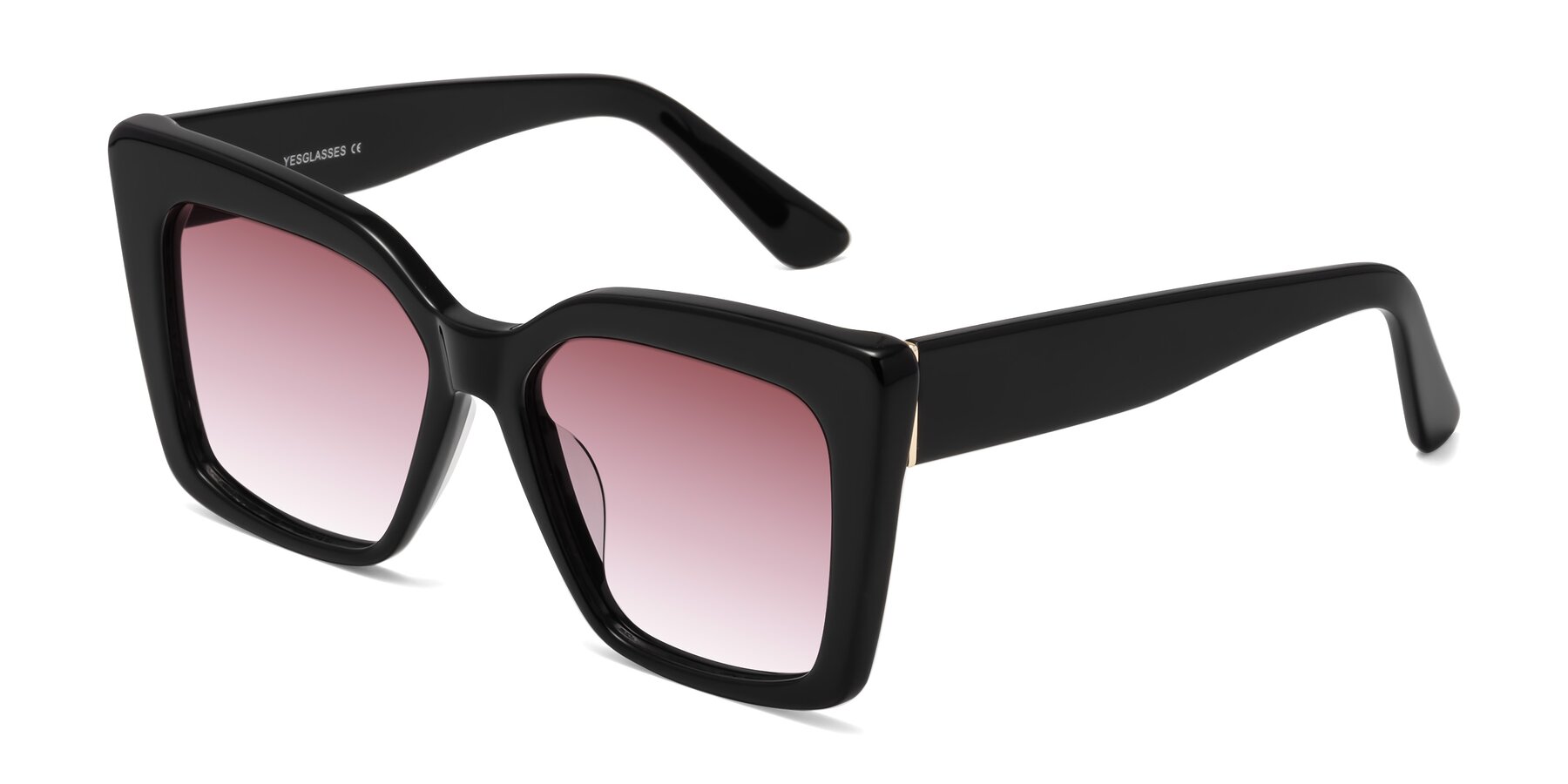 Angle of Hagen in Black with Garnet Gradient Lenses