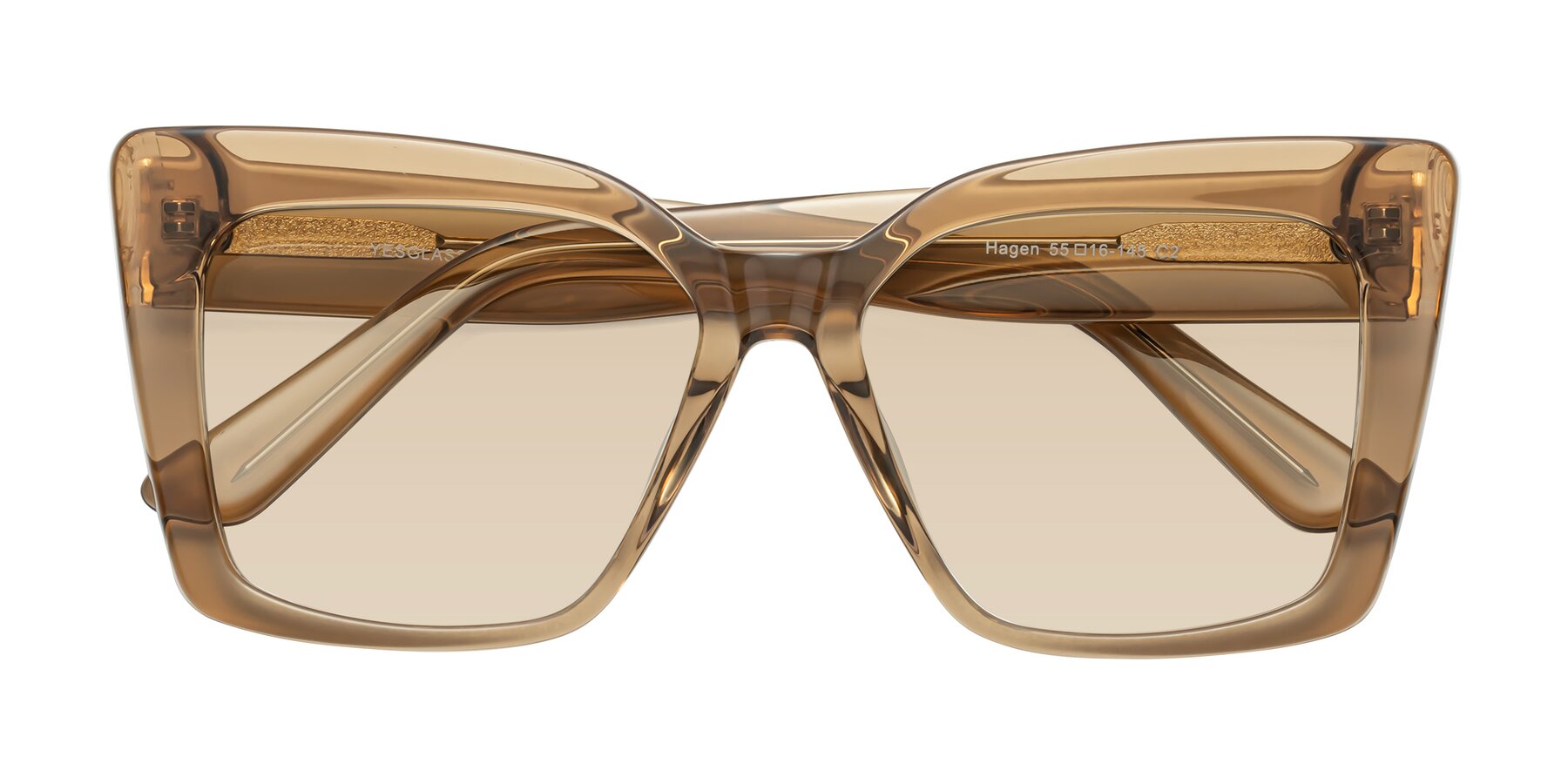 Folded Front of Hagen in Translucent Brown with Light Brown Tinted Lenses