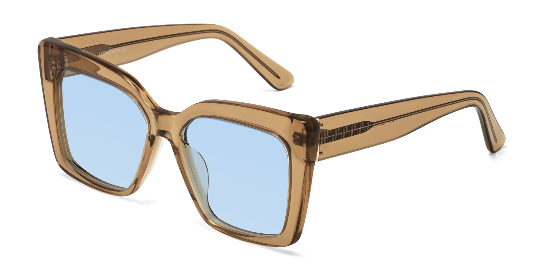 Angle of Hagen in Translucent Brown with Light Blue Tinted Lenses