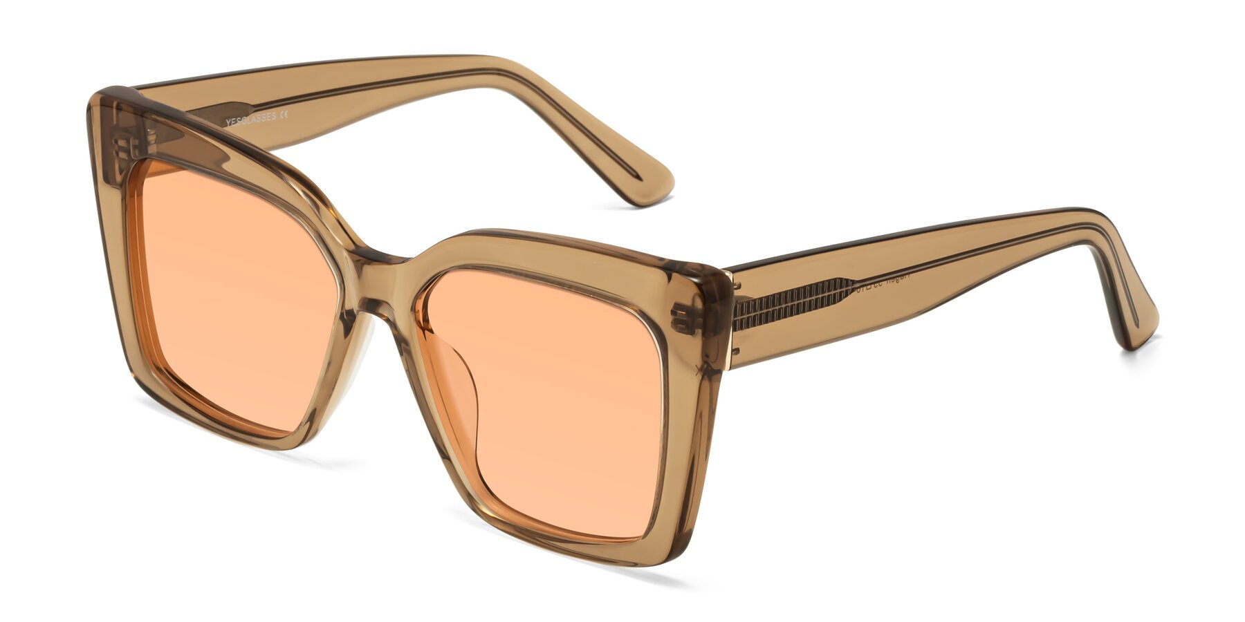 Angle of Hagen in Translucent Brown with Light Orange Tinted Lenses