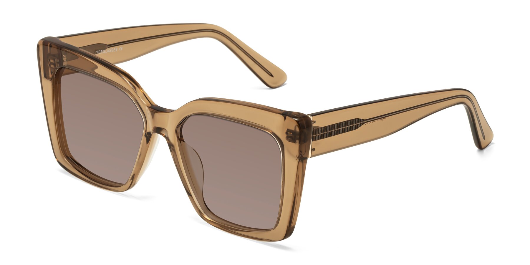 Angle of Hagen in Translucent Brown with Medium Brown Tinted Lenses