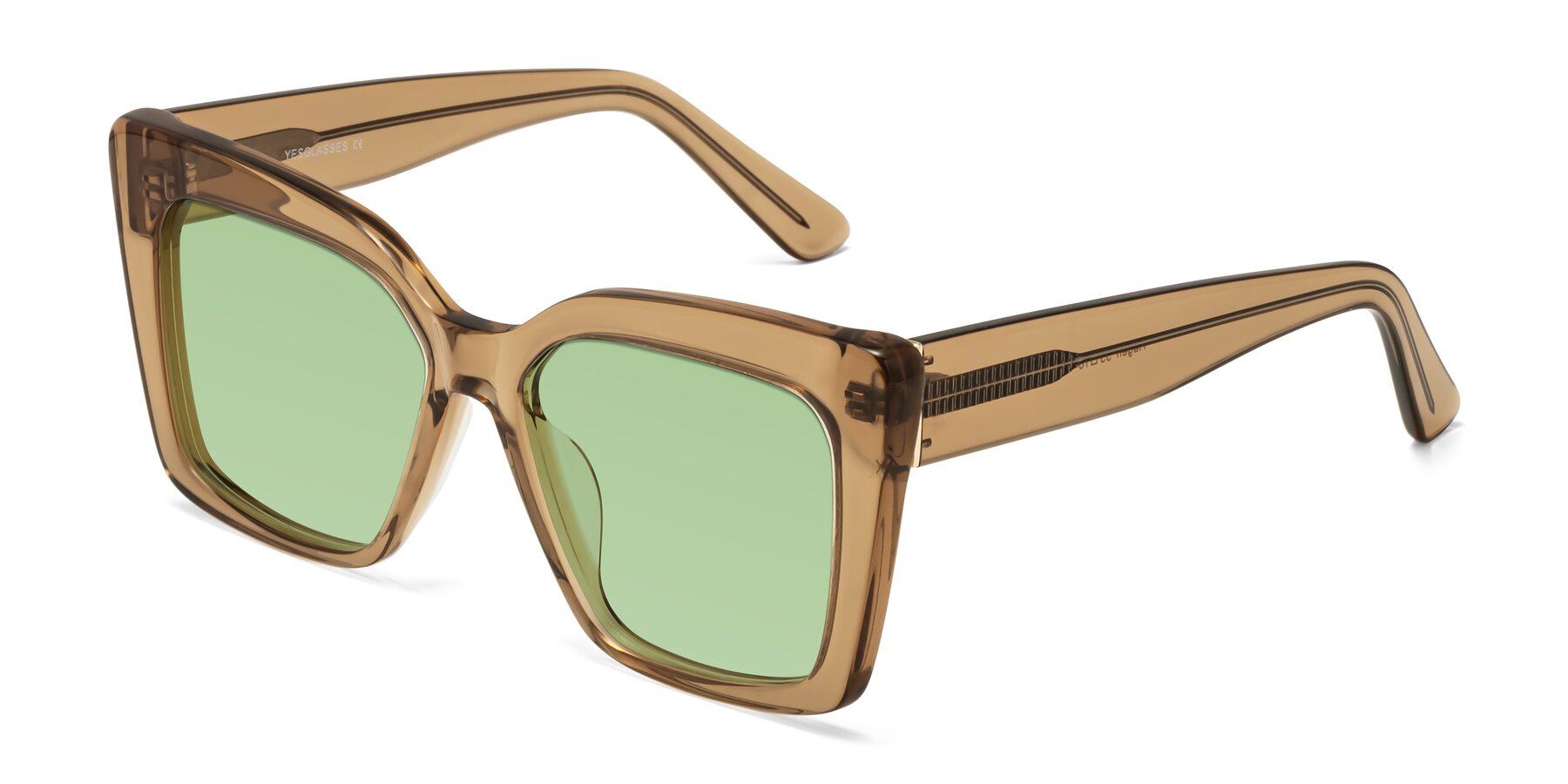 Angle of Hagen in Translucent Brown with Medium Green Tinted Lenses