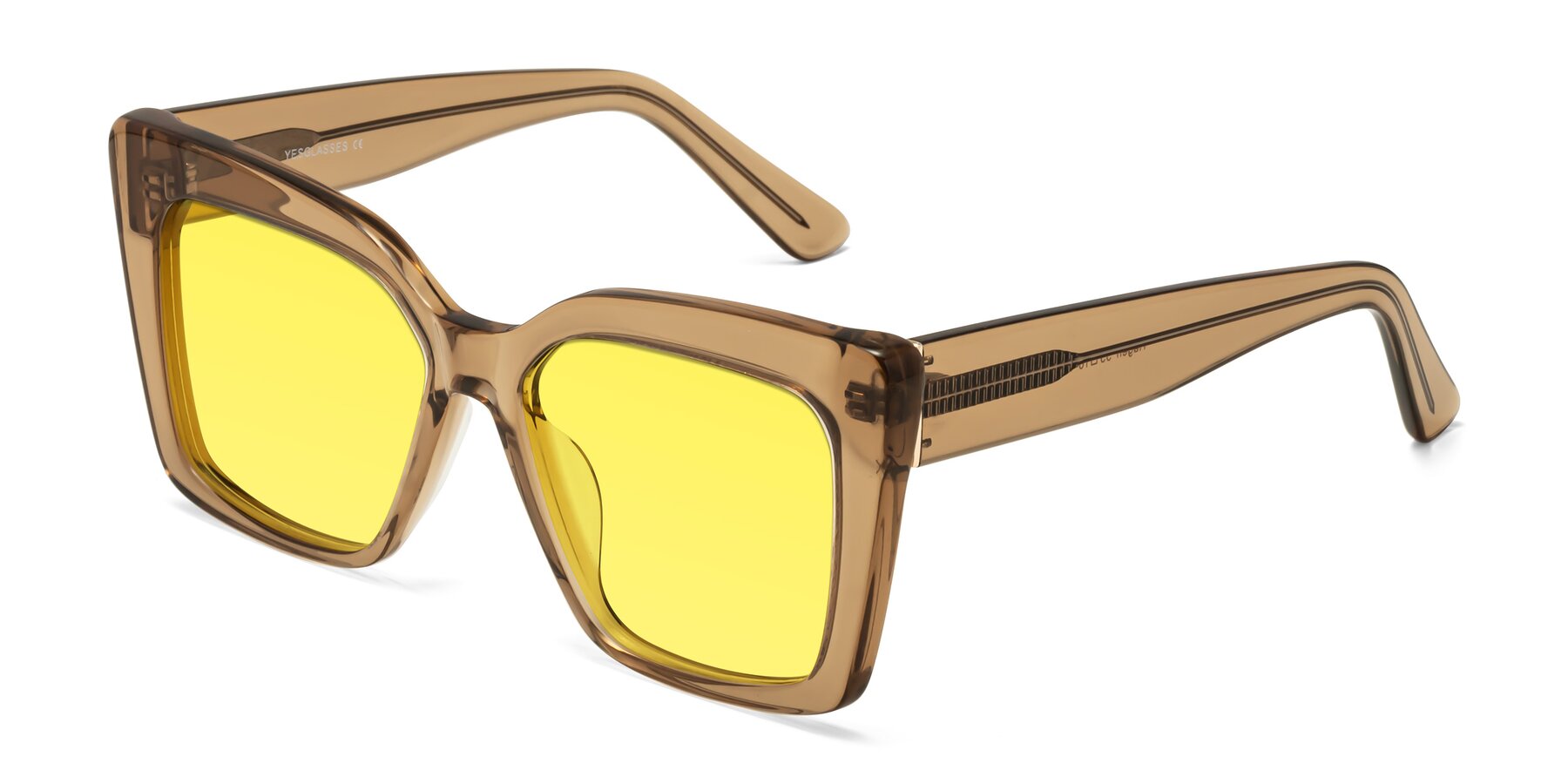 Angle of Hagen in Translucent Brown with Medium Yellow Tinted Lenses