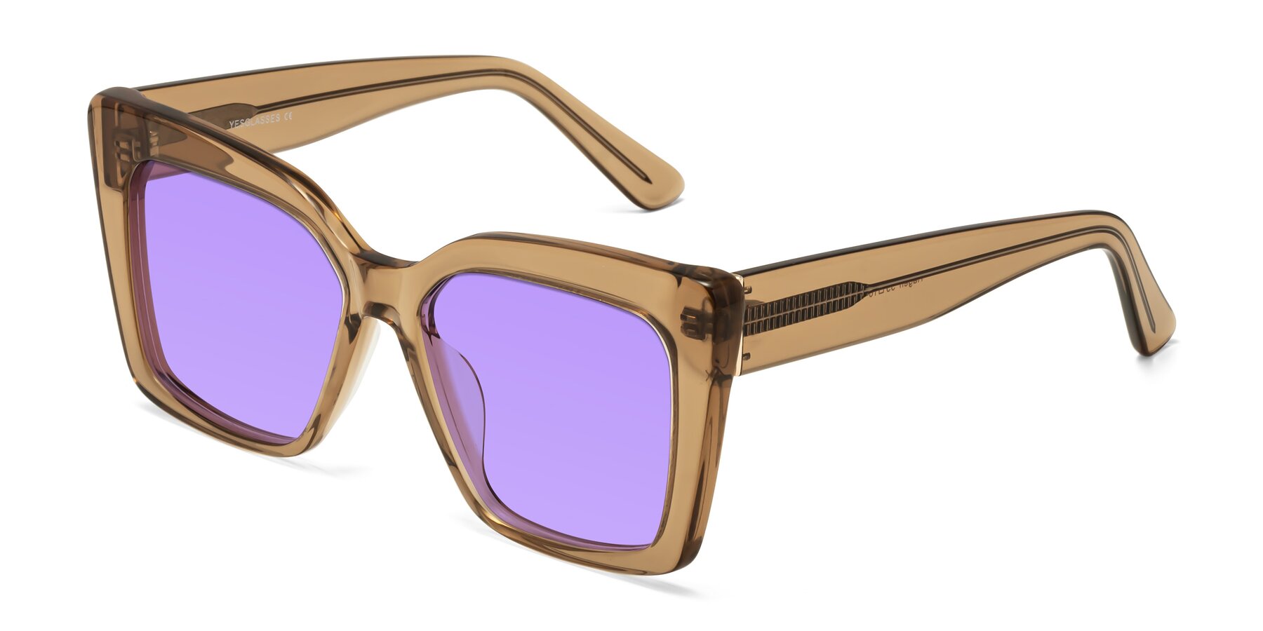 Angle of Hagen in Translucent Brown with Medium Purple Tinted Lenses