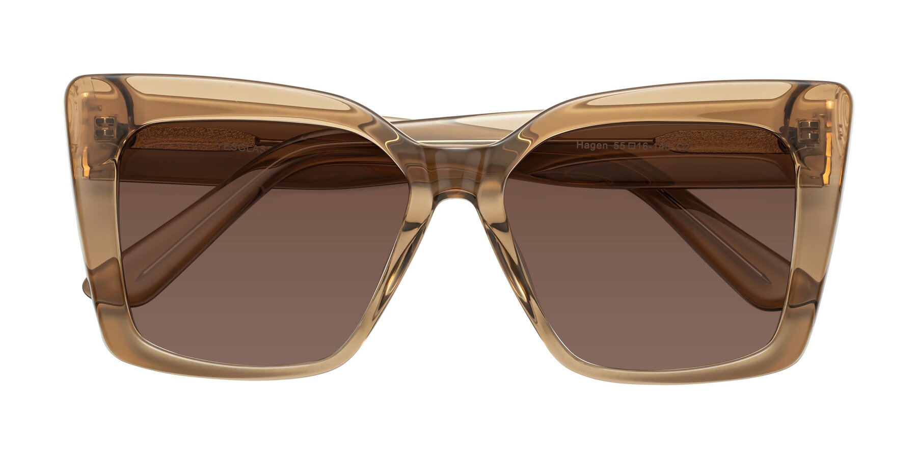 Folded Front of Hagen in Translucent Brown with Brown Tinted Lenses