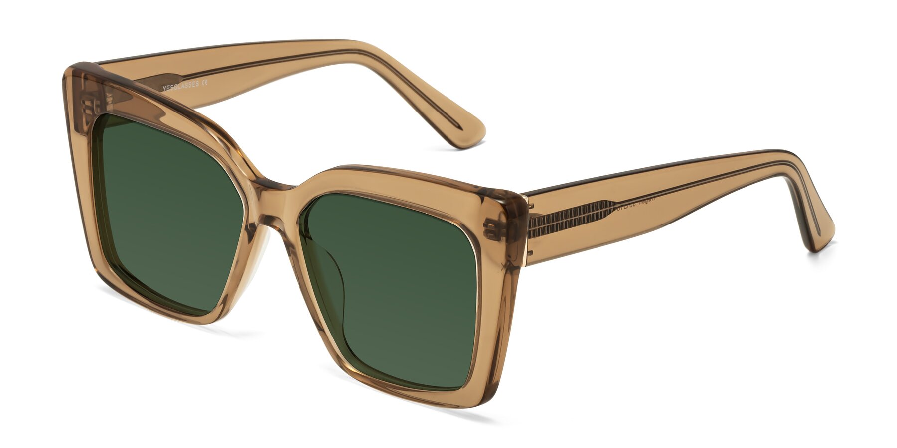 Angle of Hagen in Translucent Brown with Green Tinted Lenses