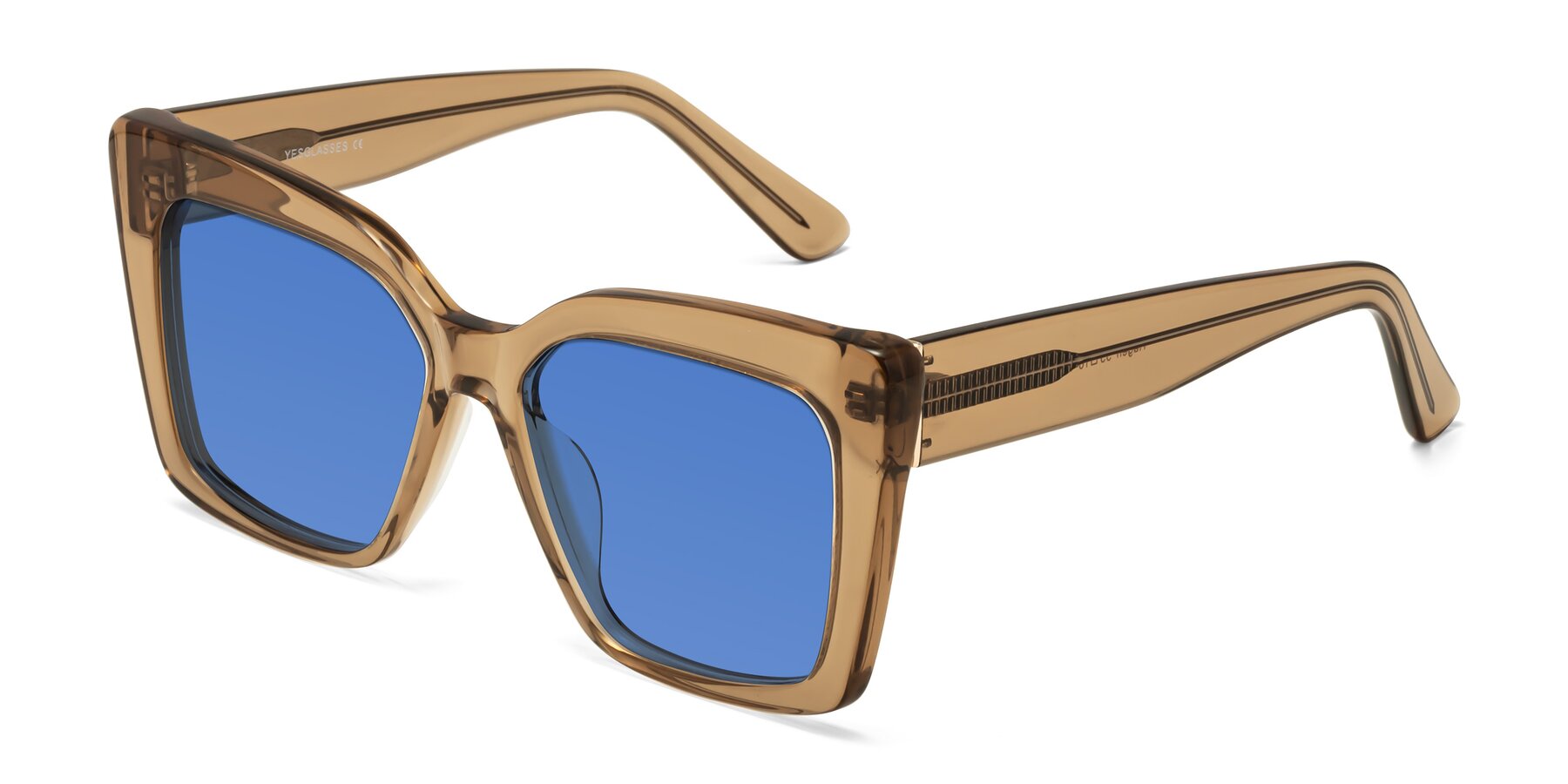 Angle of Hagen in Translucent Brown with Blue Tinted Lenses