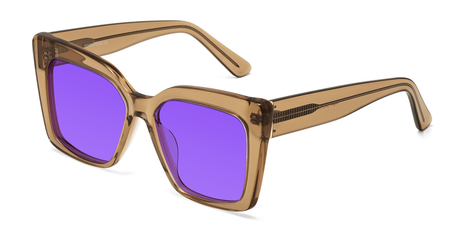Angle of Hagen in Translucent Brown with Purple Tinted Lenses