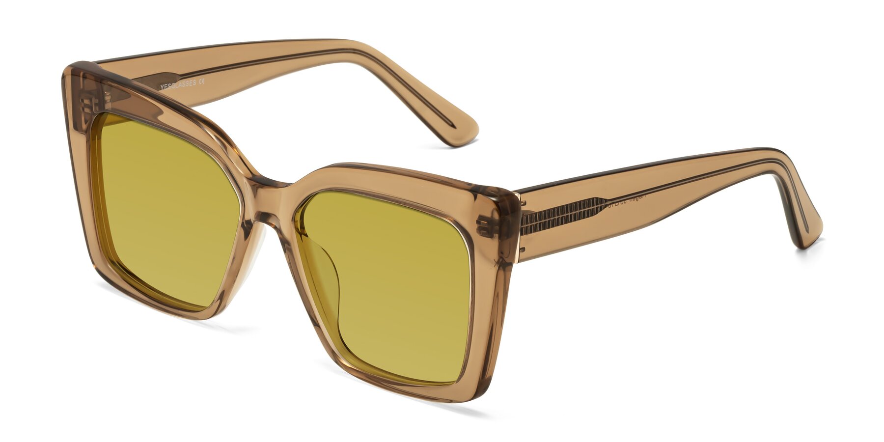 Angle of Hagen in Translucent Brown with Champagne Tinted Lenses