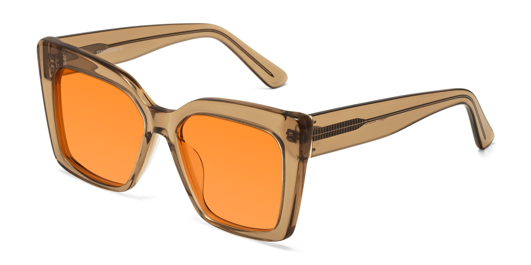 Angle of Hagen in Translucent Brown with Orange Tinted Lenses