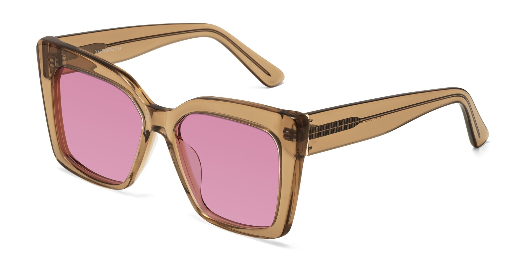 Angle of Hagen in Translucent Brown with Medium Wine Tinted Lenses