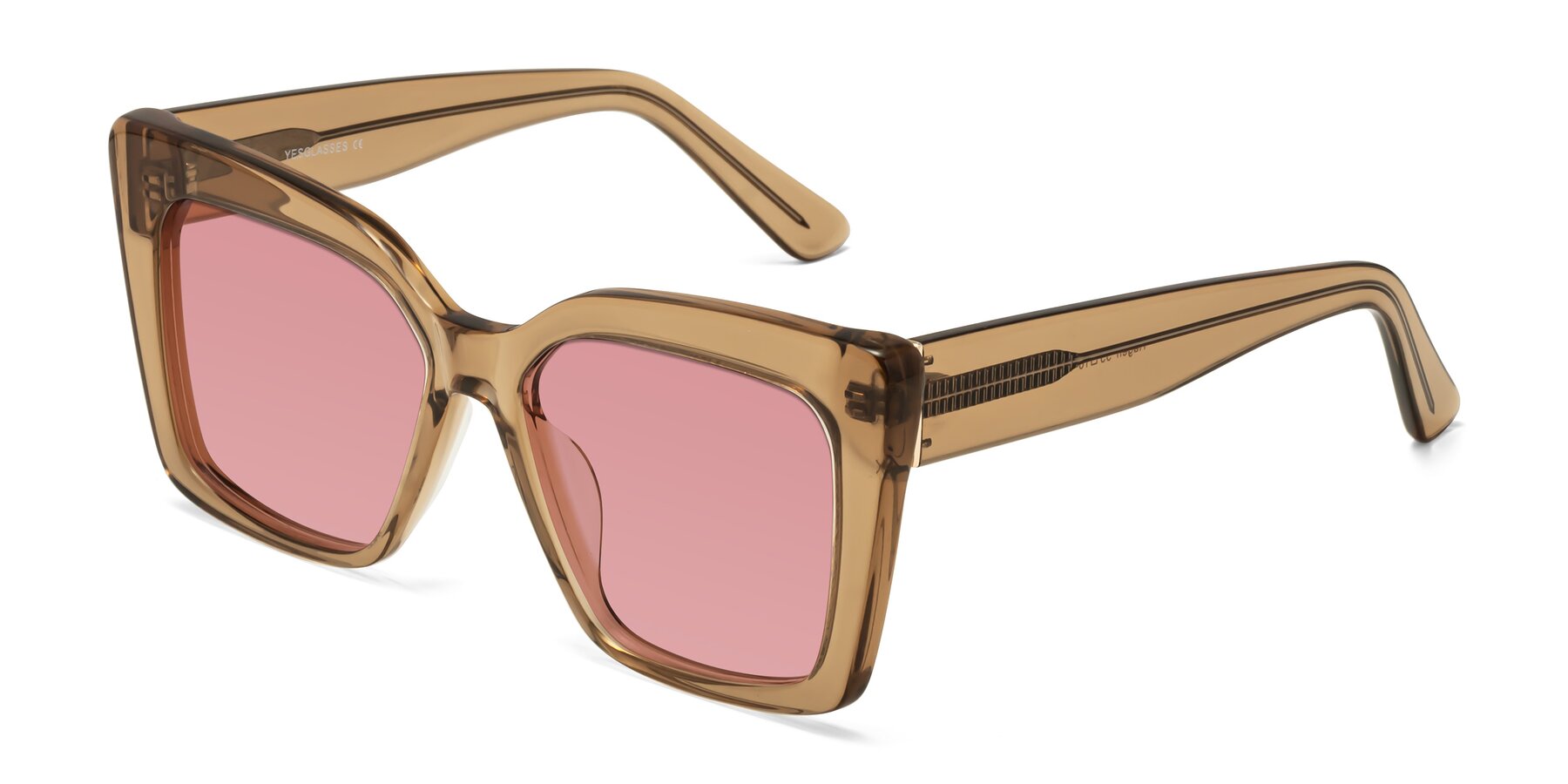 Angle of Hagen in Translucent Brown with Medium Garnet Tinted Lenses