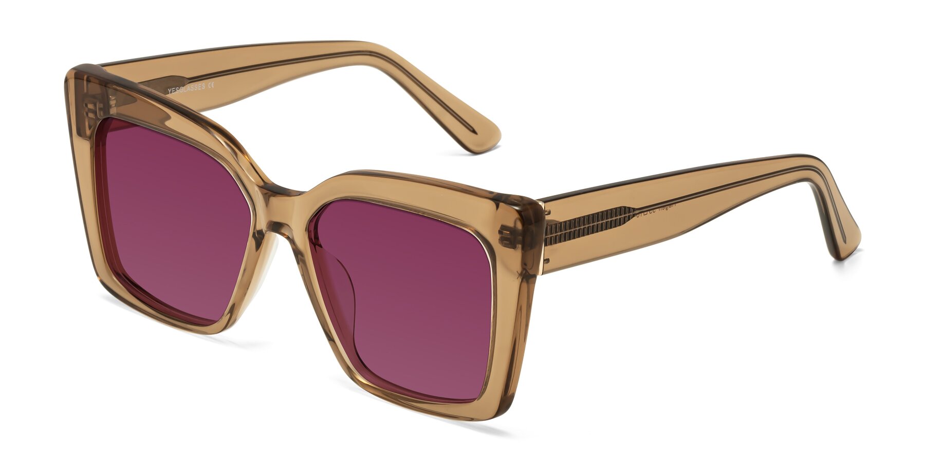 Angle of Hagen in Translucent Brown with Wine Tinted Lenses