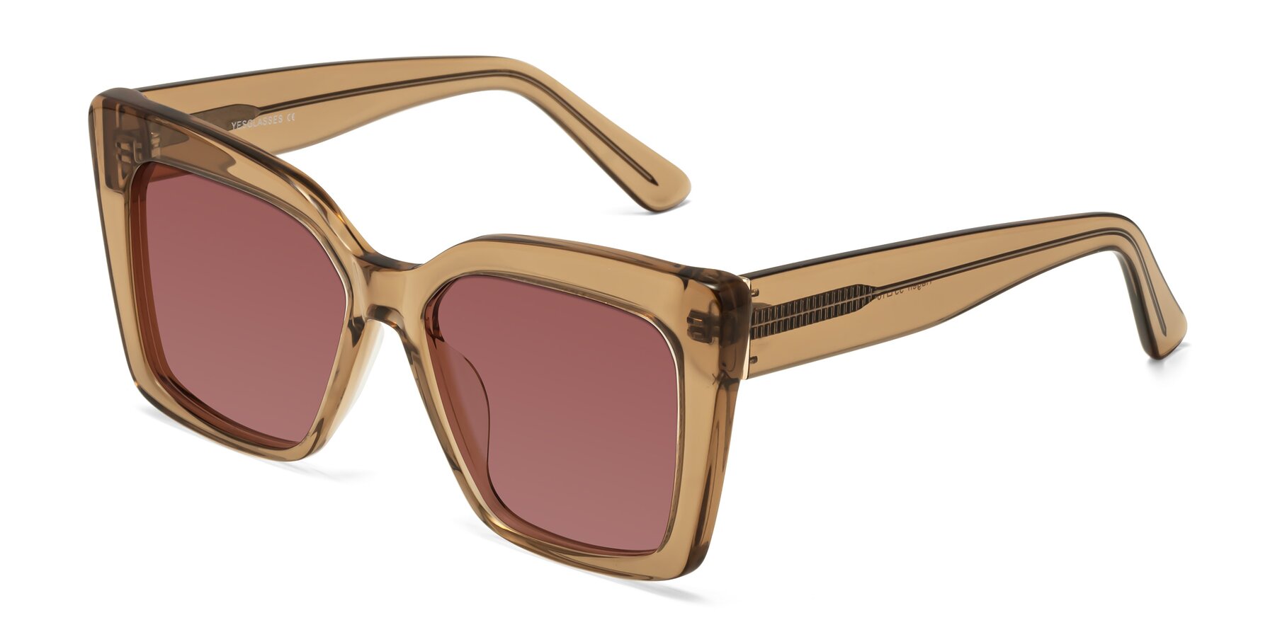 Angle of Hagen in Translucent Brown with Garnet Tinted Lenses