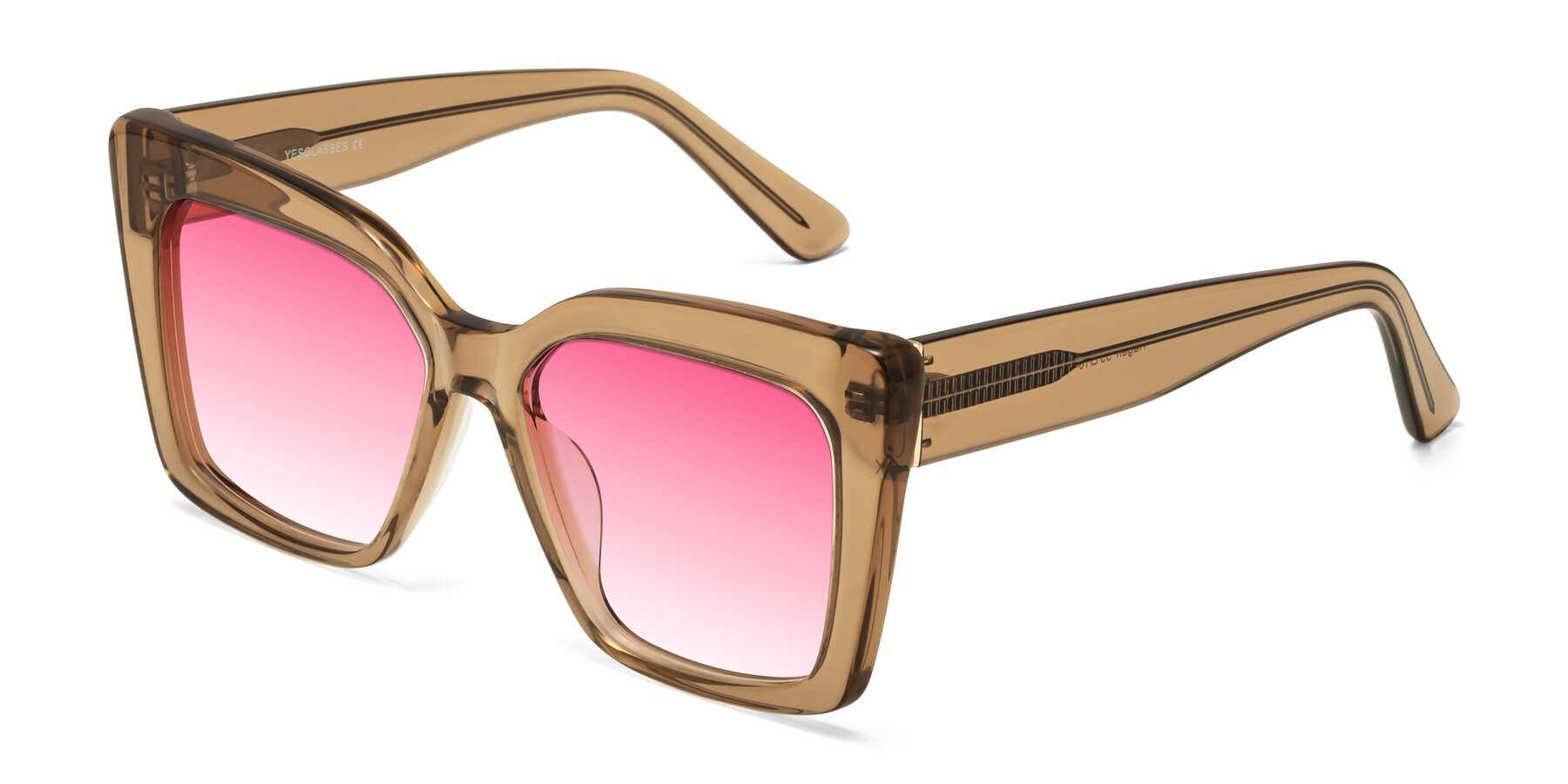 Angle of Hagen in Translucent Brown with Pink Gradient Lenses