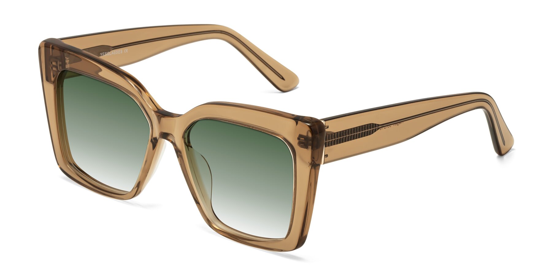 Angle of Hagen in Translucent Brown with Green Gradient Lenses