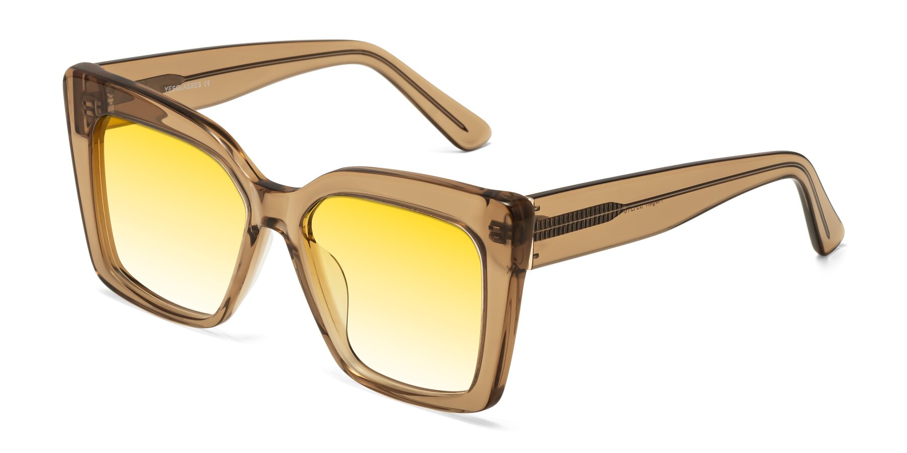 Angle of Hagen in Translucent Brown with Yellow Gradient Lenses