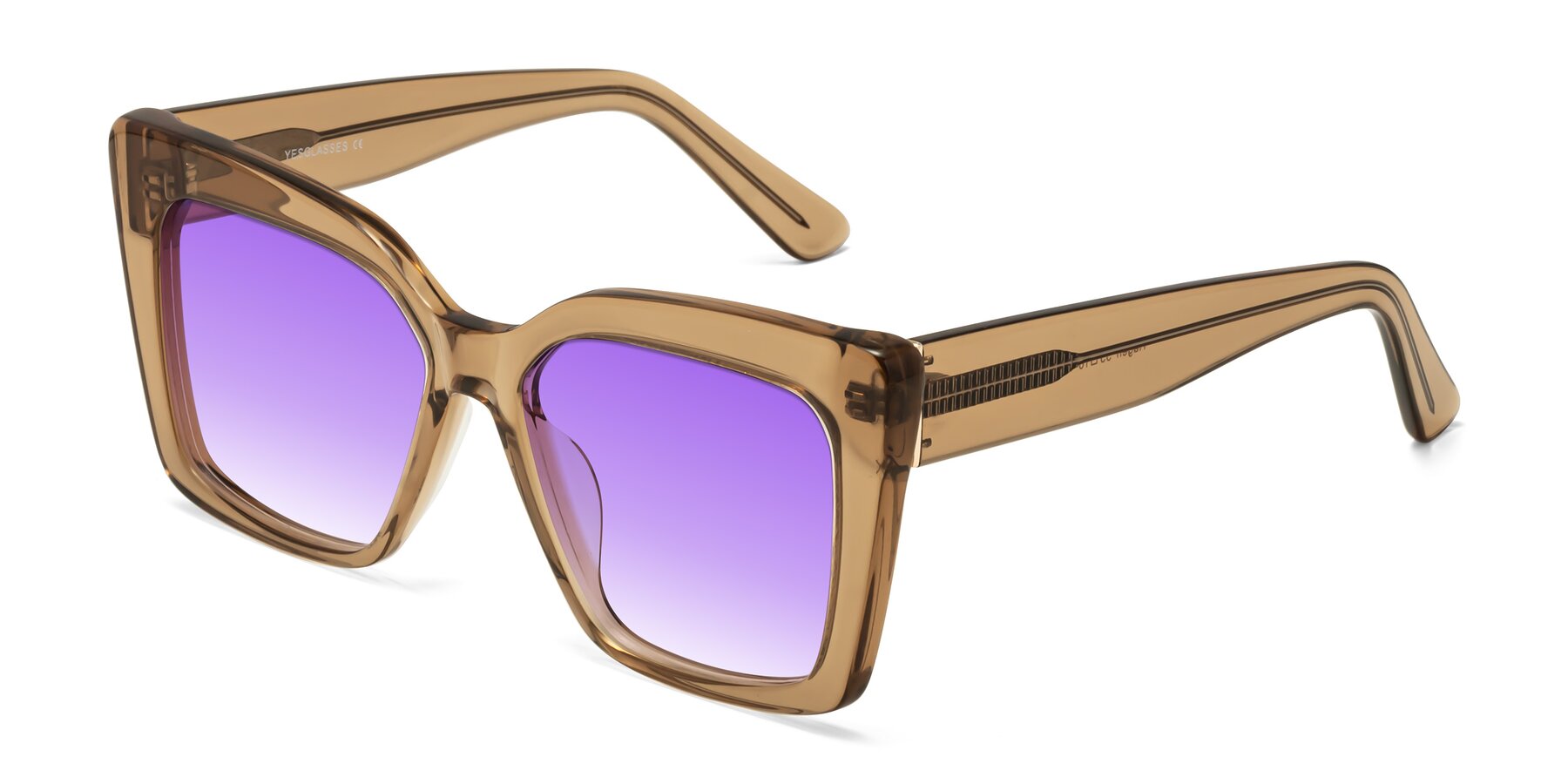 Angle of Hagen in Translucent Brown with Purple Gradient Lenses