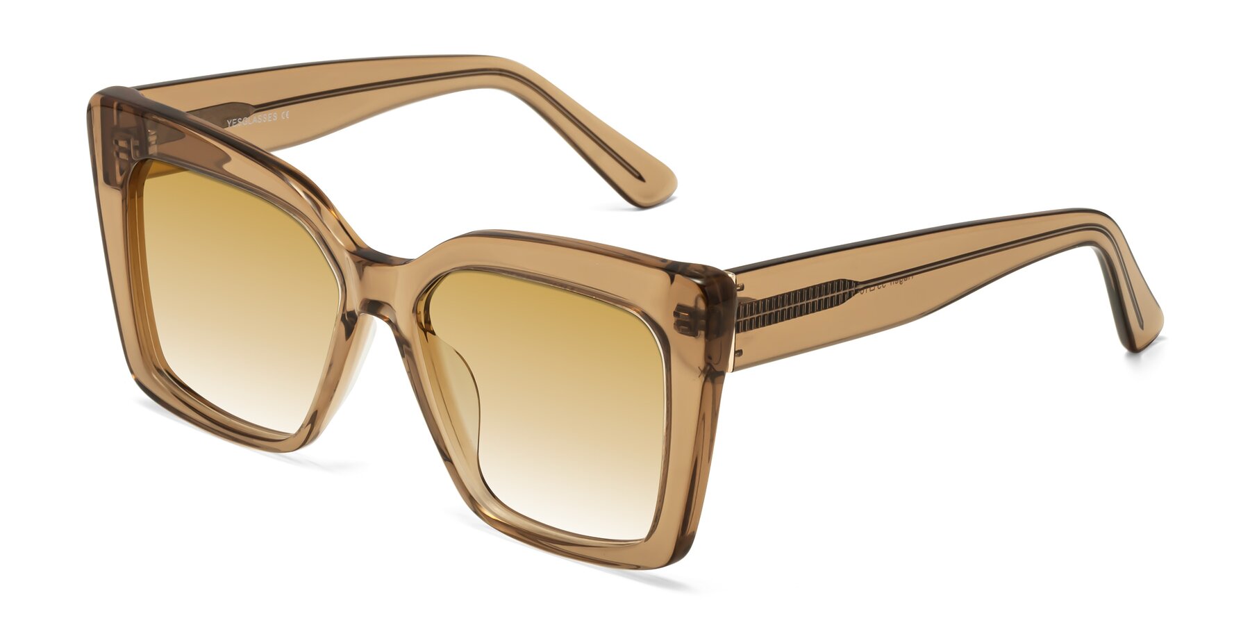 Angle of Hagen in Translucent Brown with Champagne Gradient Lenses