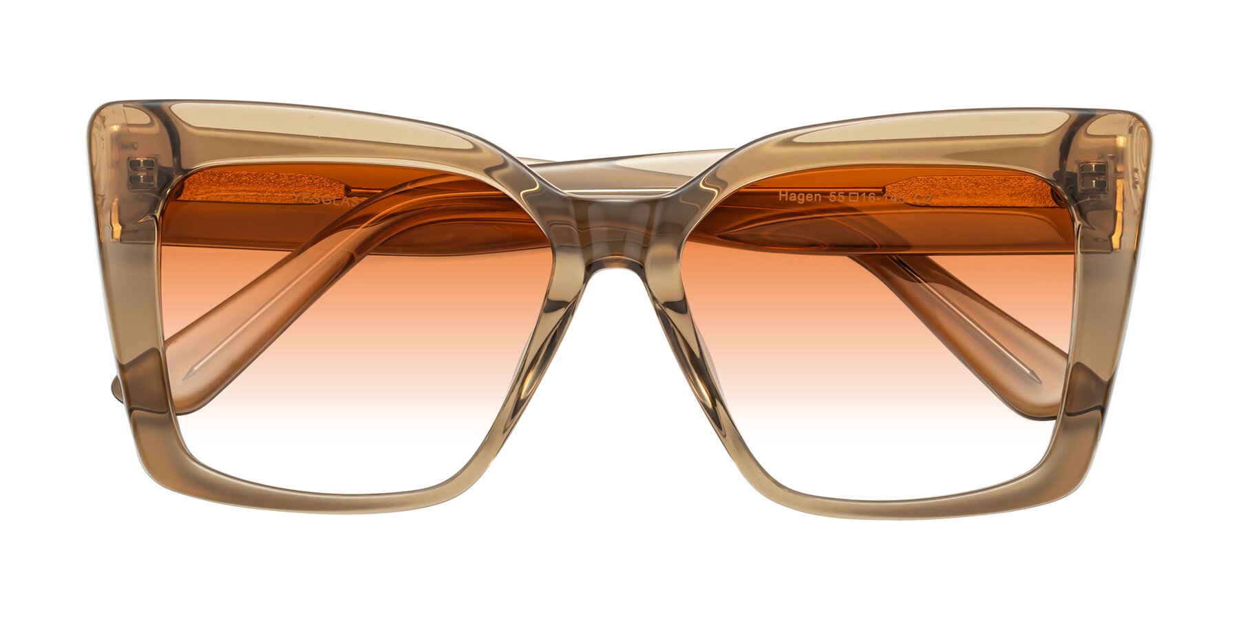 Folded Front of Hagen in Translucent Brown with Orange Gradient Lenses