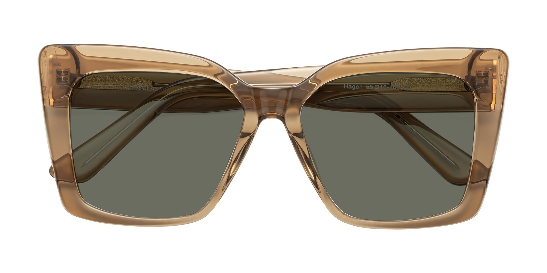 Folded Front of Hagen in Translucent Brown with Gray Polarized Lenses