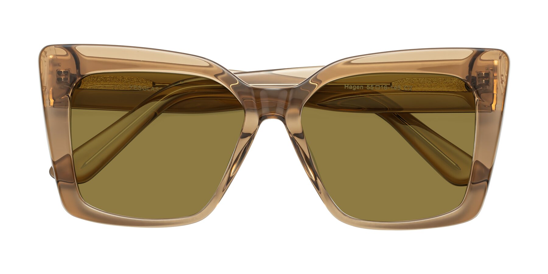 Folded Front of Hagen in Translucent Brown with Brown Polarized Lenses