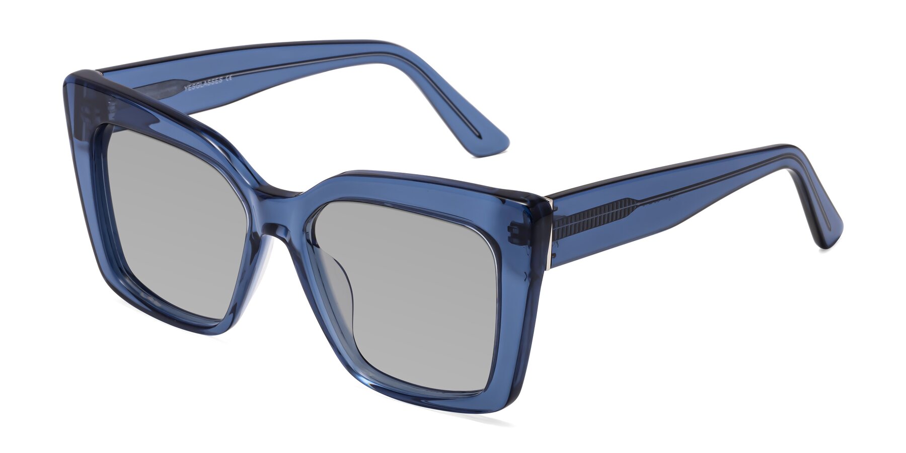 Angle of Hagen in Translucent Blue with Light Gray Tinted Lenses