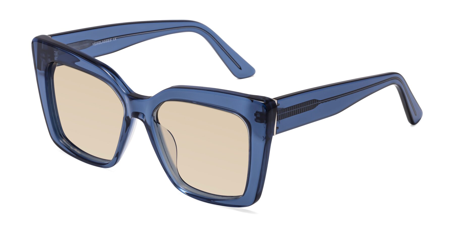 Angle of Hagen in Translucent Blue with Light Brown Tinted Lenses