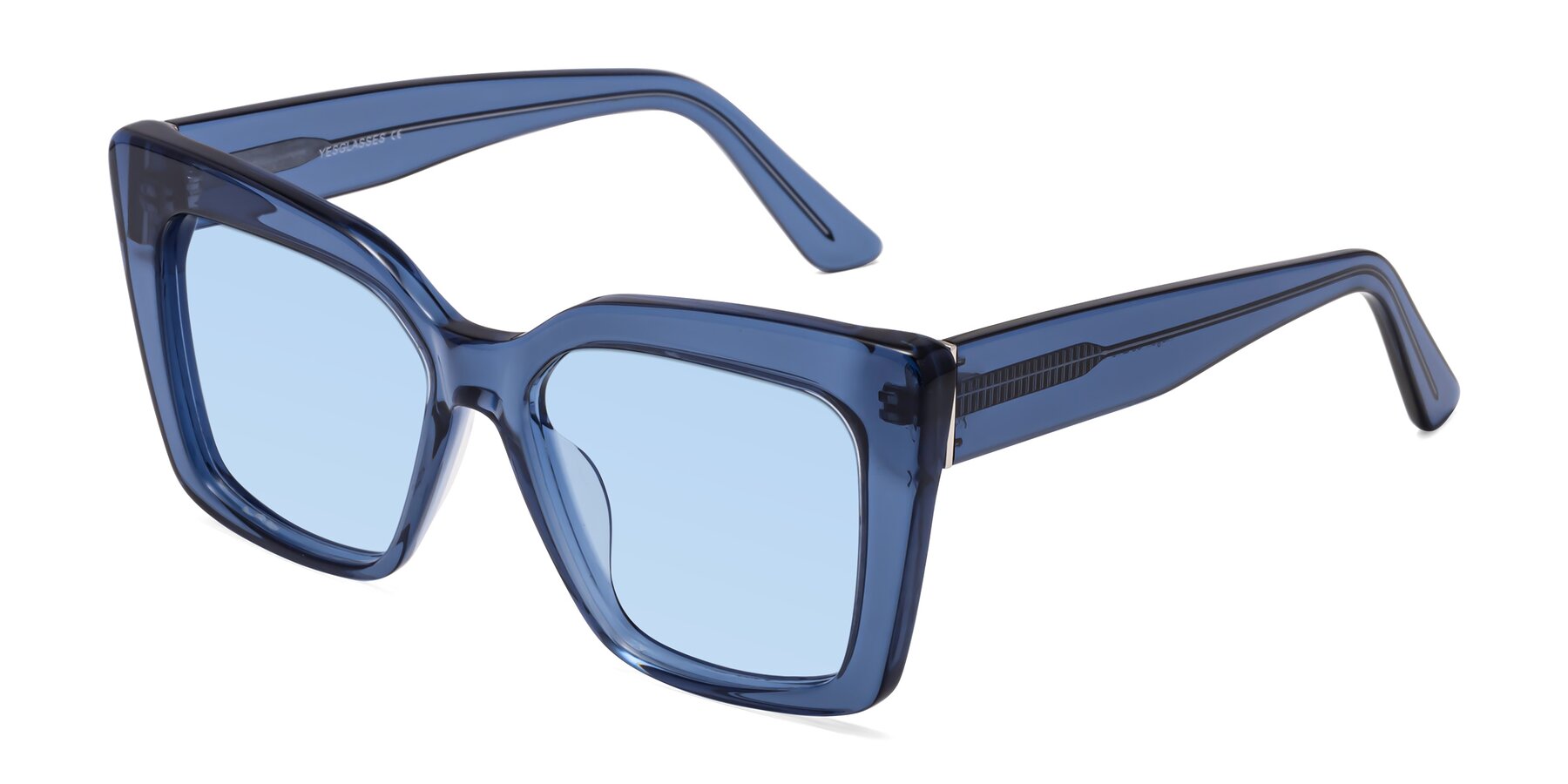 Angle of Hagen in Translucent Blue with Light Blue Tinted Lenses