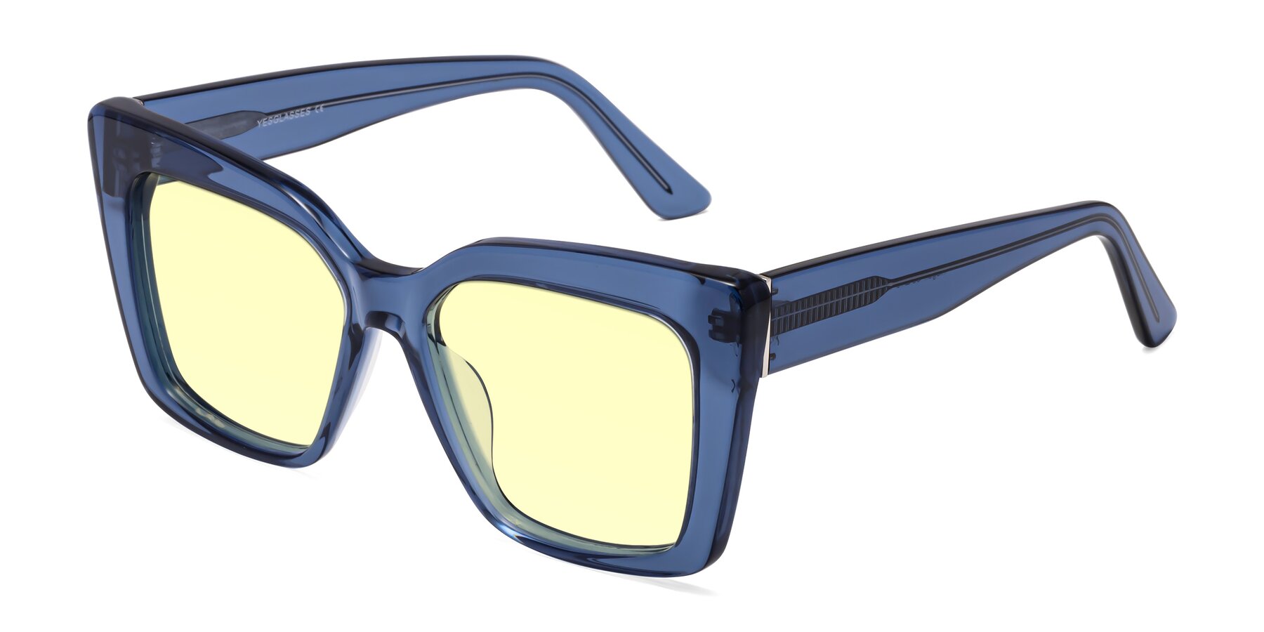 Angle of Hagen in Translucent Blue with Light Yellow Tinted Lenses
