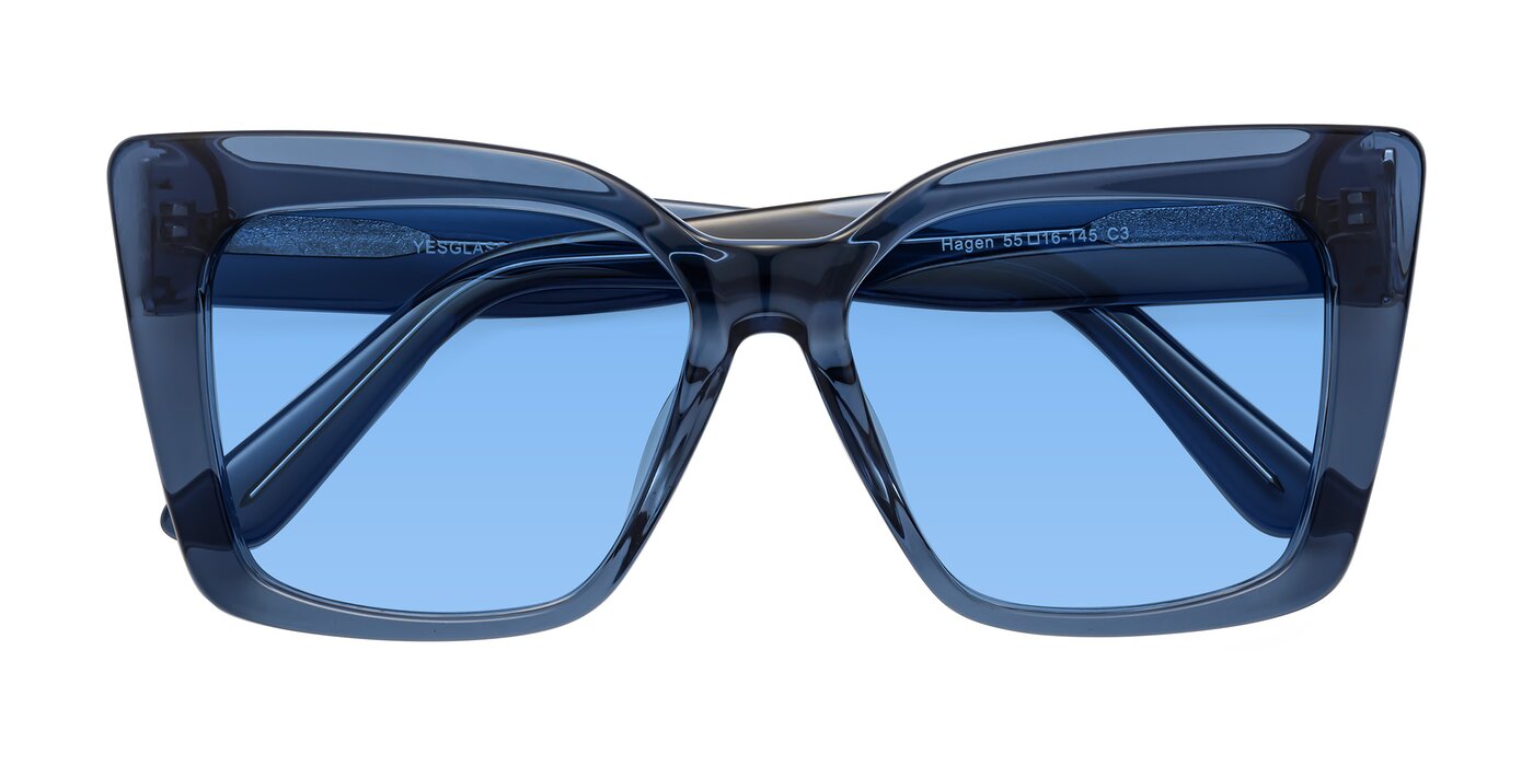 Hagen - Translucent Blue Tinted Sunglasses