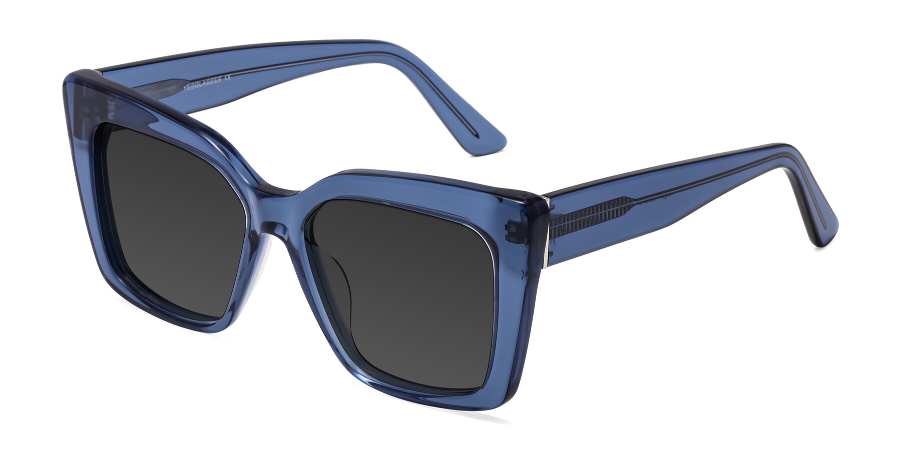 Angle of Hagen in Translucent Blue with Gray Tinted Lenses