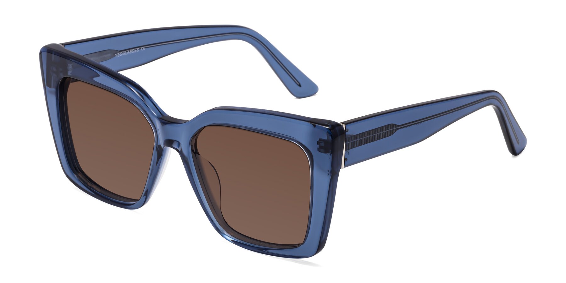 Angle of Hagen in Translucent Blue with Brown Tinted Lenses
