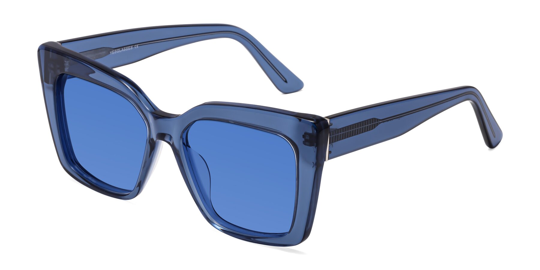Angle of Hagen in Translucent Blue with Blue Tinted Lenses