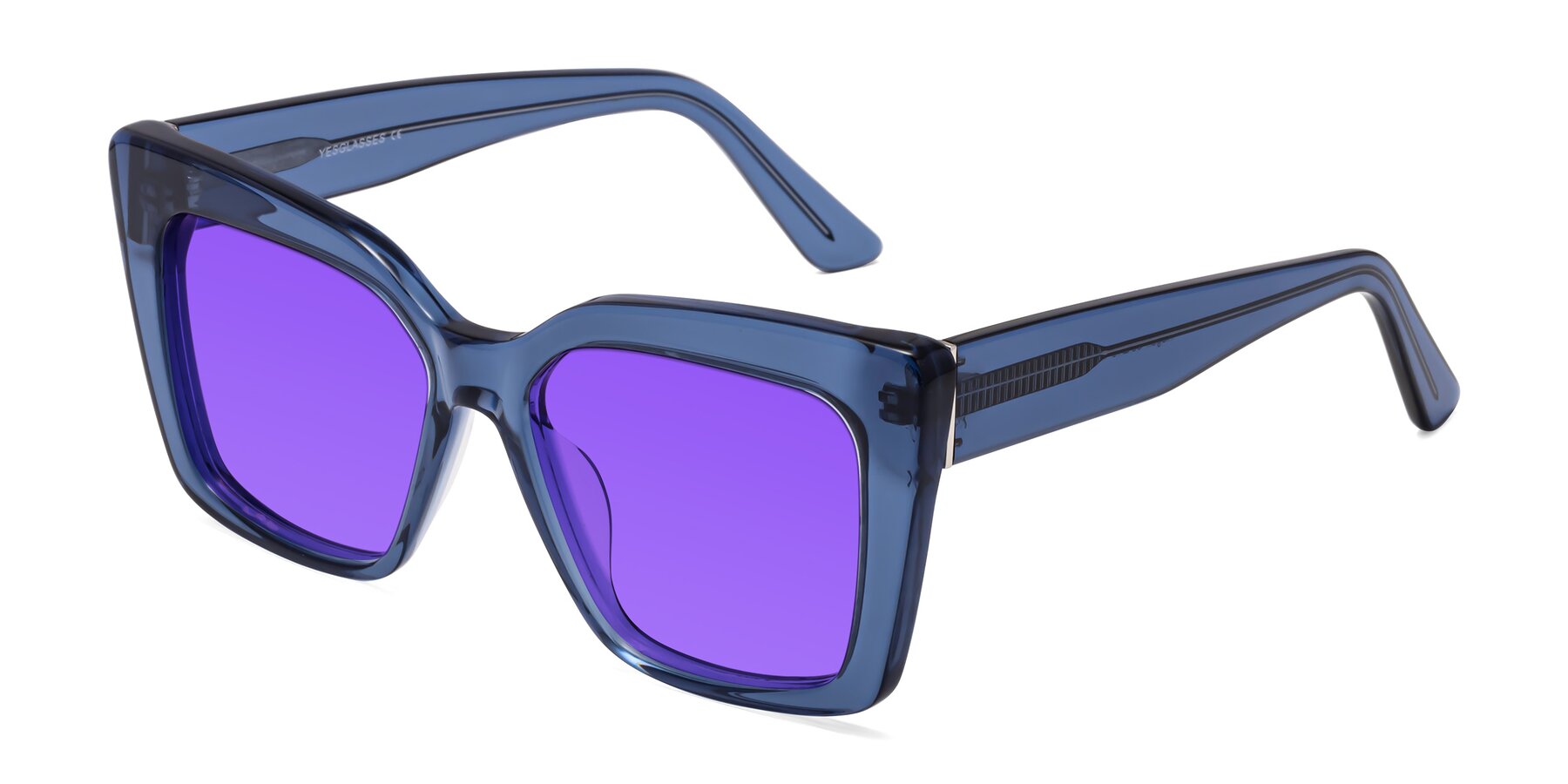 Angle of Hagen in Translucent Blue with Purple Tinted Lenses