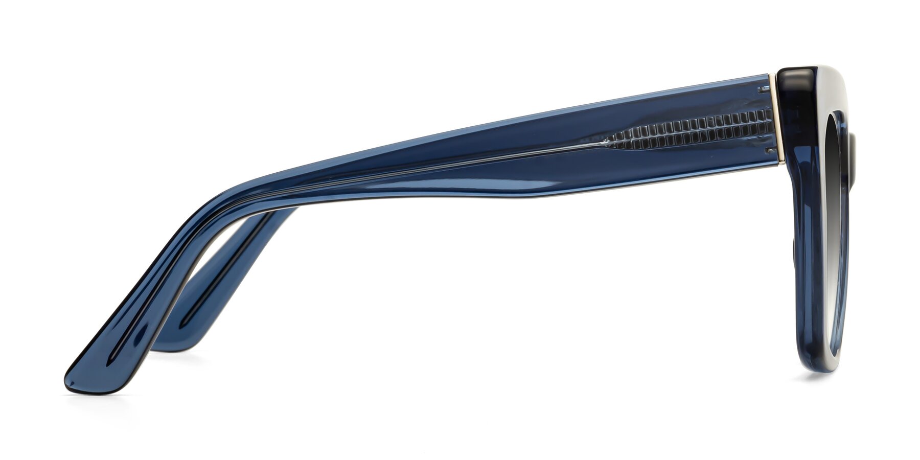 Side of Hagen in Translucent Blue with Gray Gradient Lenses