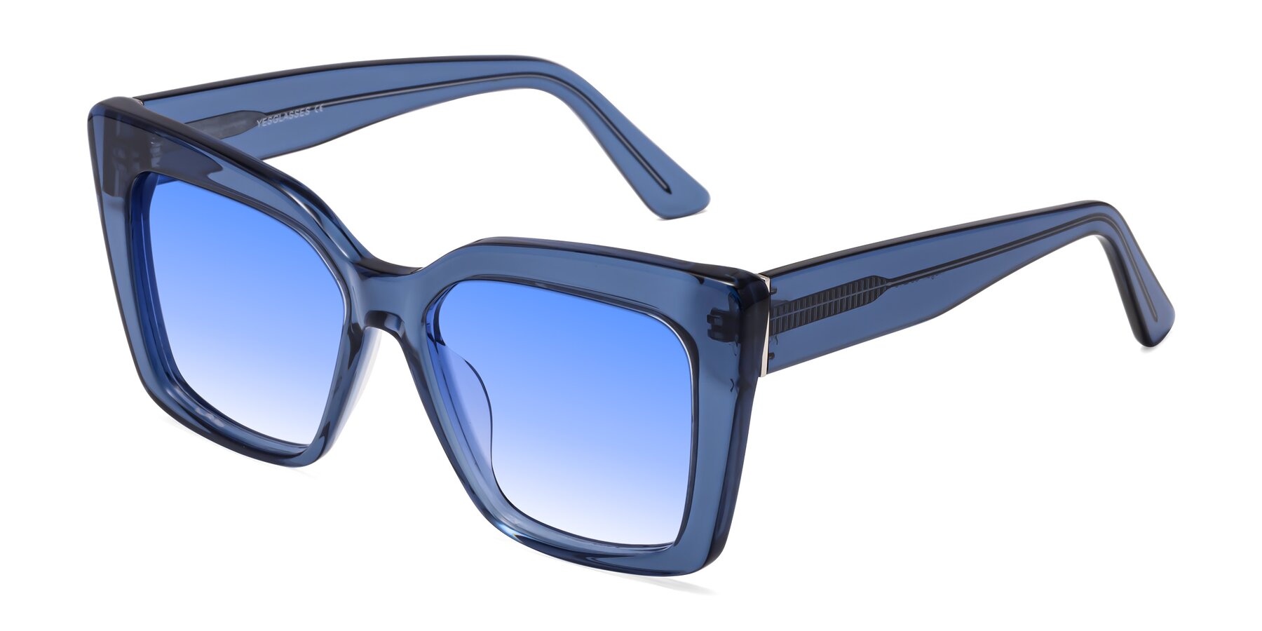 Angle of Hagen in Translucent Blue with Blue Gradient Lenses