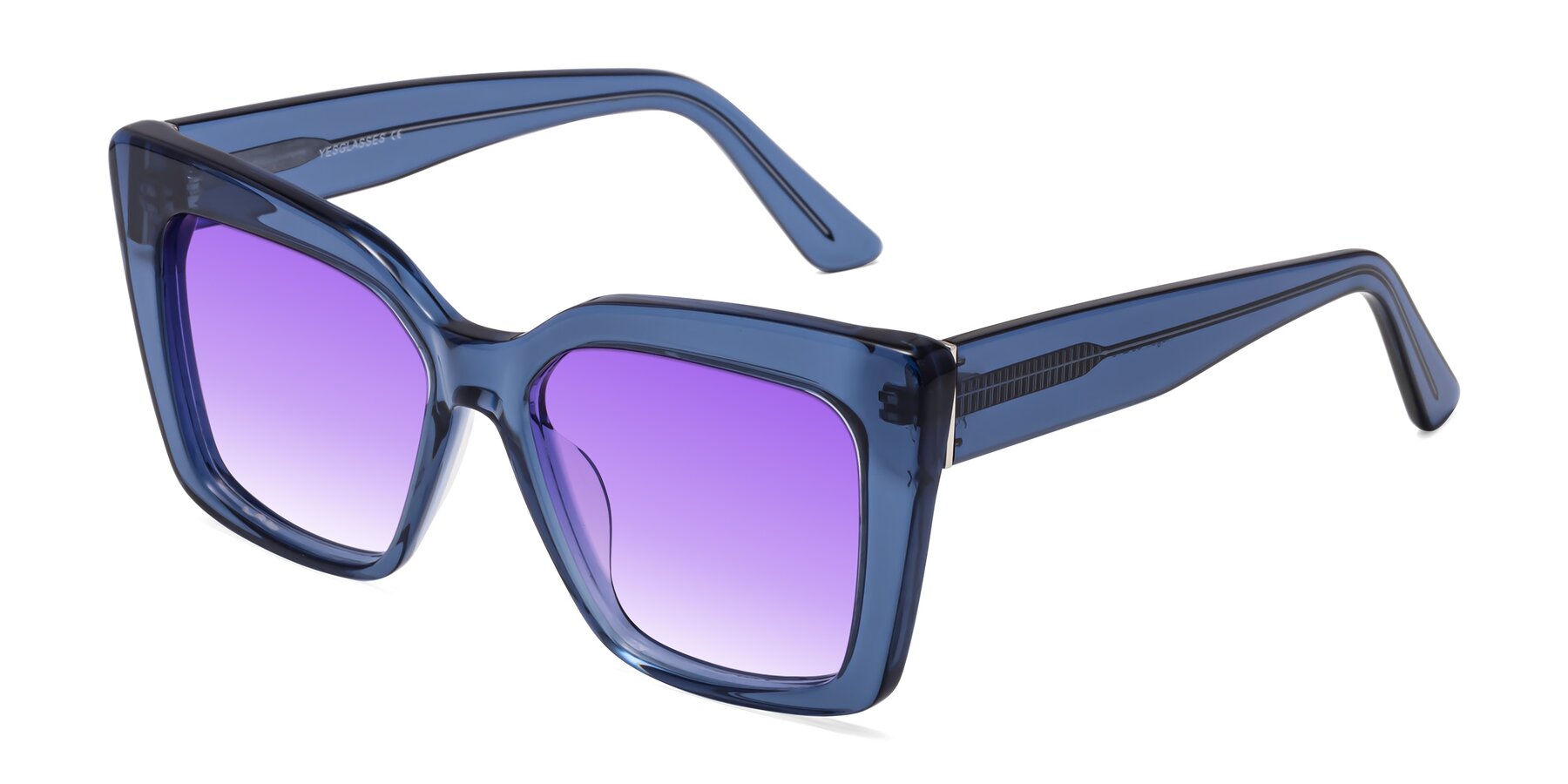 Angle of Hagen in Translucent Blue with Purple Gradient Lenses