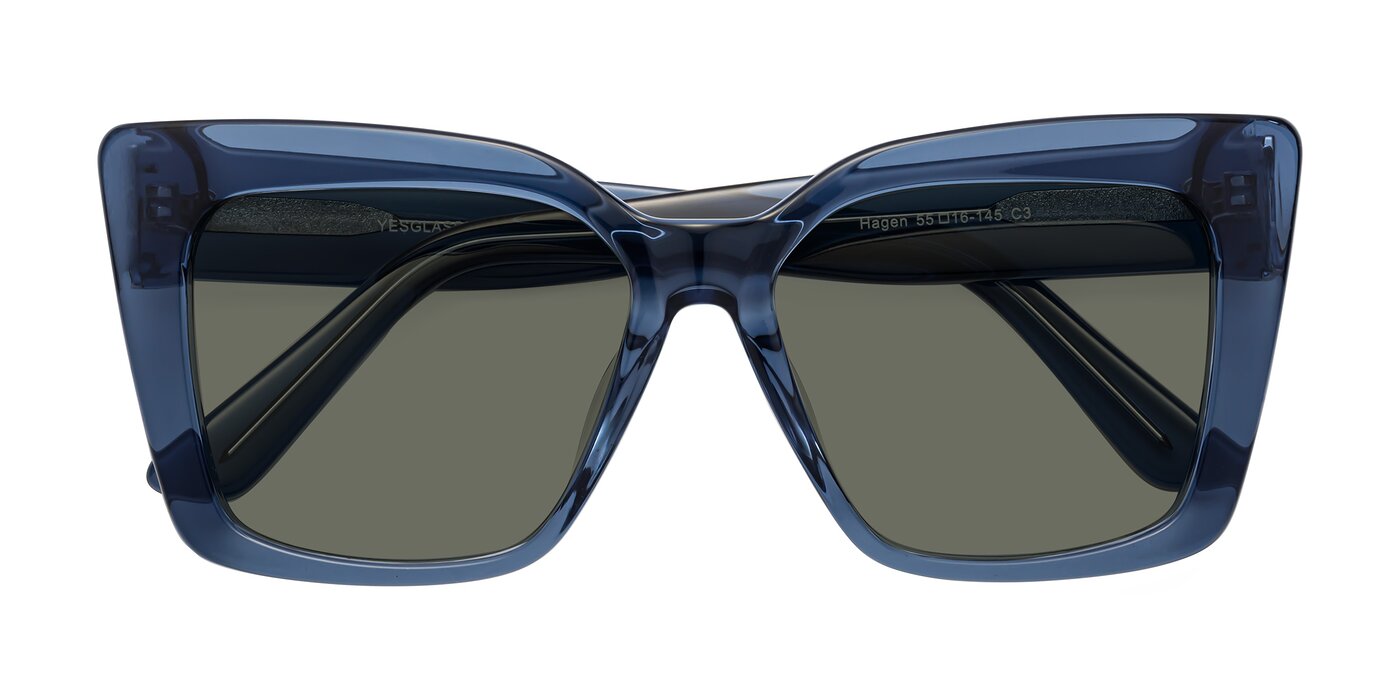 Hagen - Translucent Blue Polarized Sunglasses