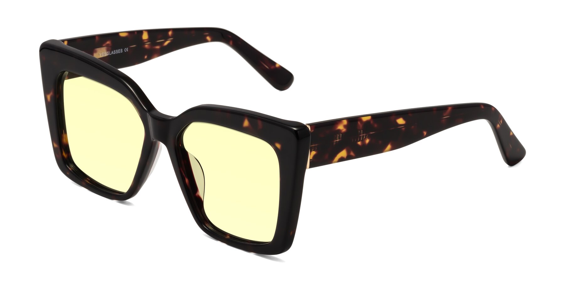 Angle of Hagen in Tortoise with Light Yellow Tinted Lenses