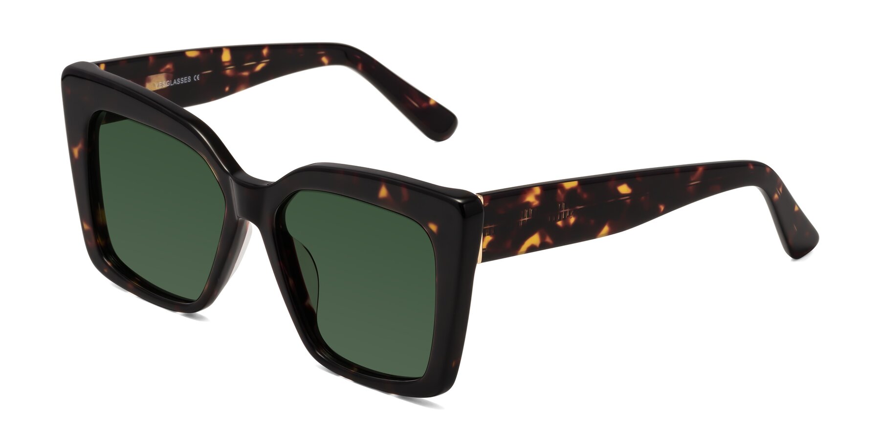 Angle of Hagen in Tortoise with Green Tinted Lenses