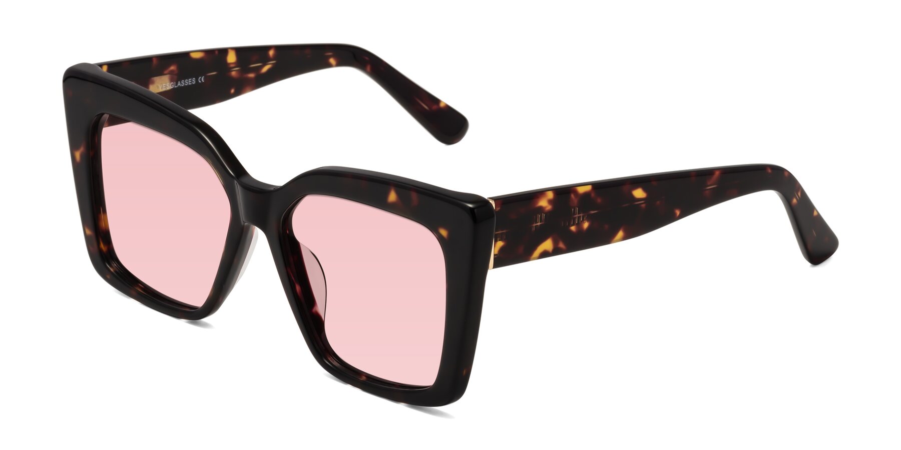 Angle of Hagen in Tortoise with Light Garnet Tinted Lenses