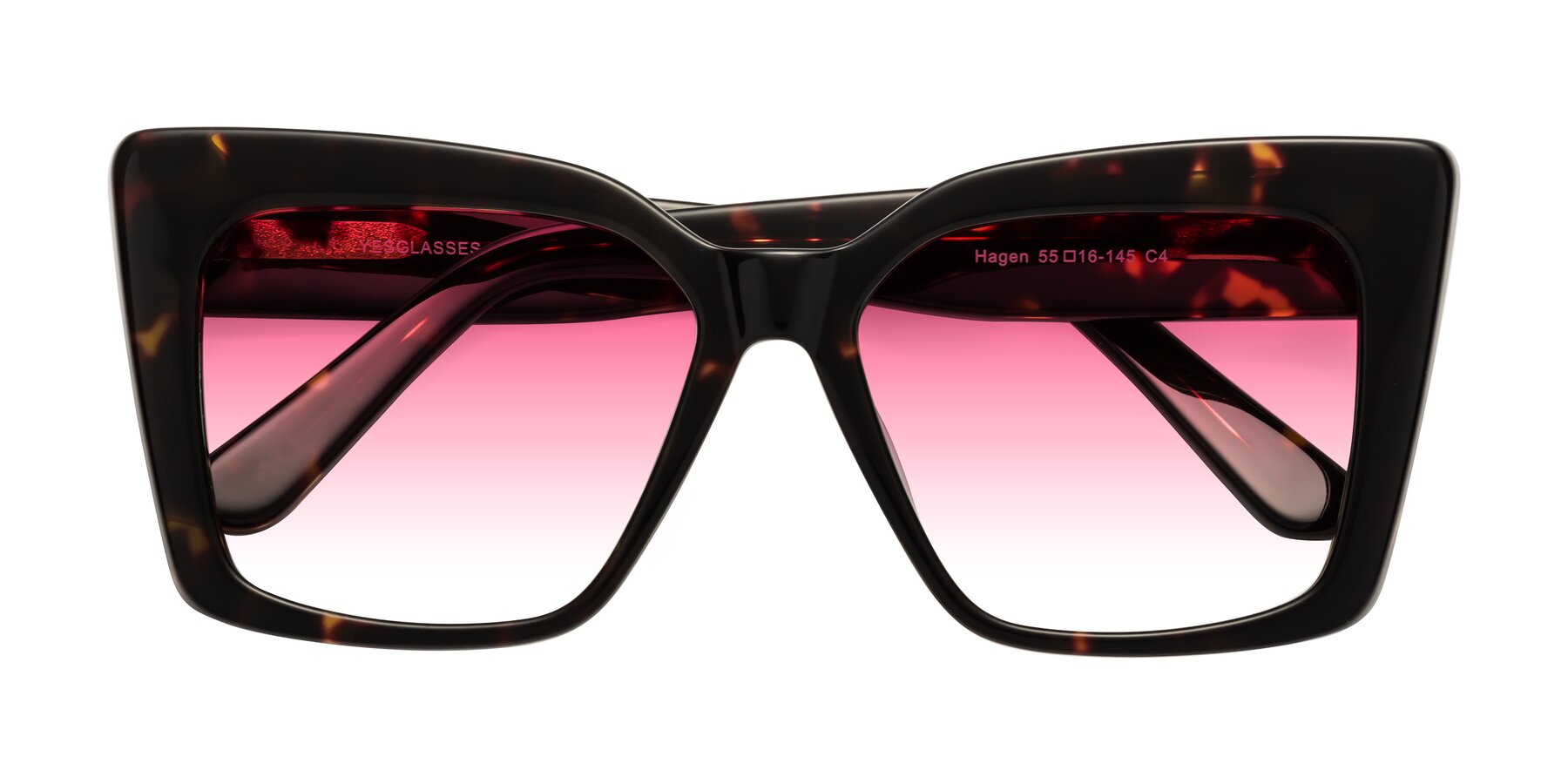 Folded Front of Hagen in Tortoise with Pink Gradient Lenses