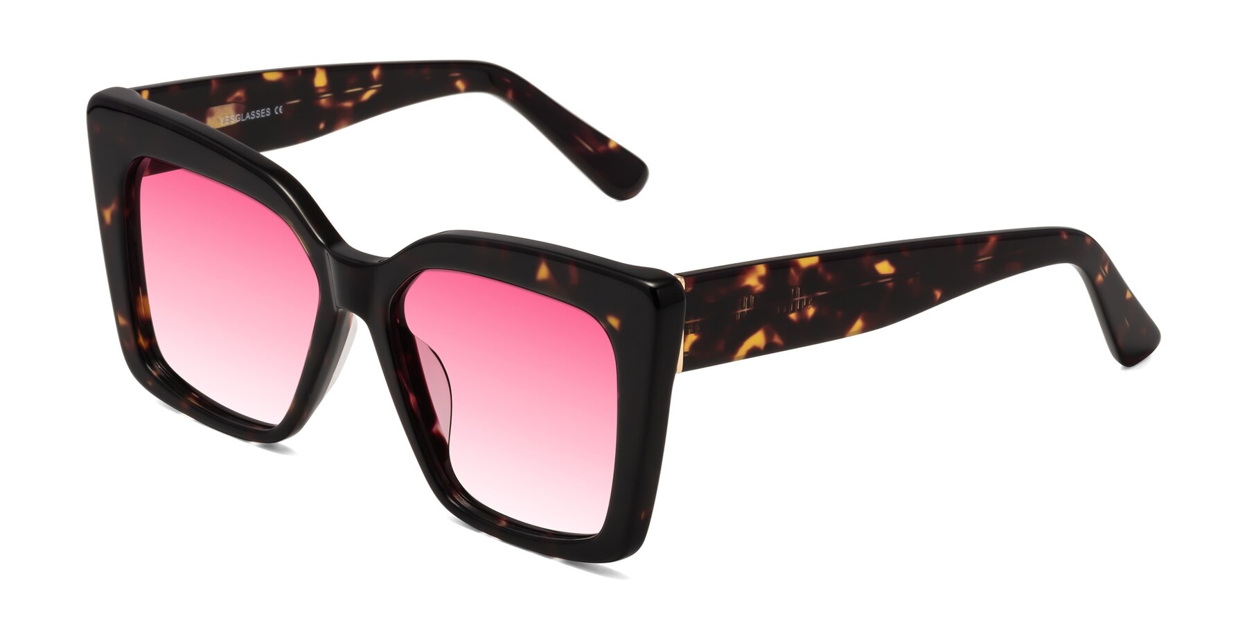Angle of Hagen in Tortoise with Pink Gradient Lenses