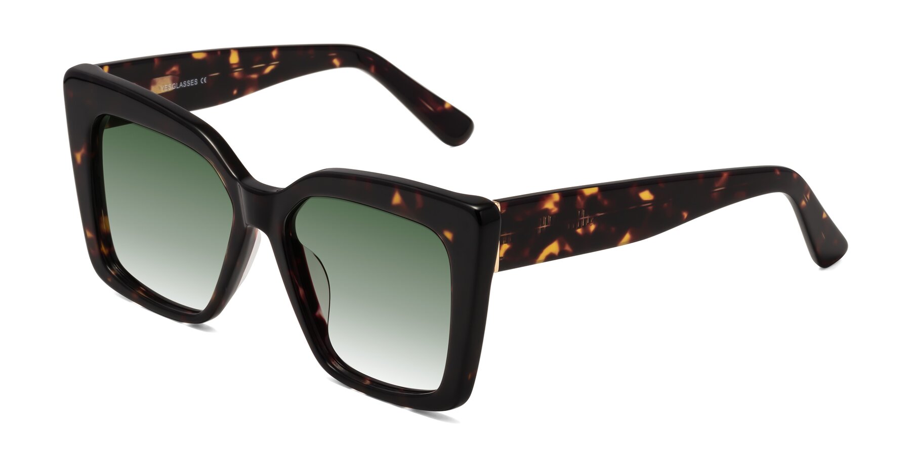 Angle of Hagen in Tortoise with Green Gradient Lenses