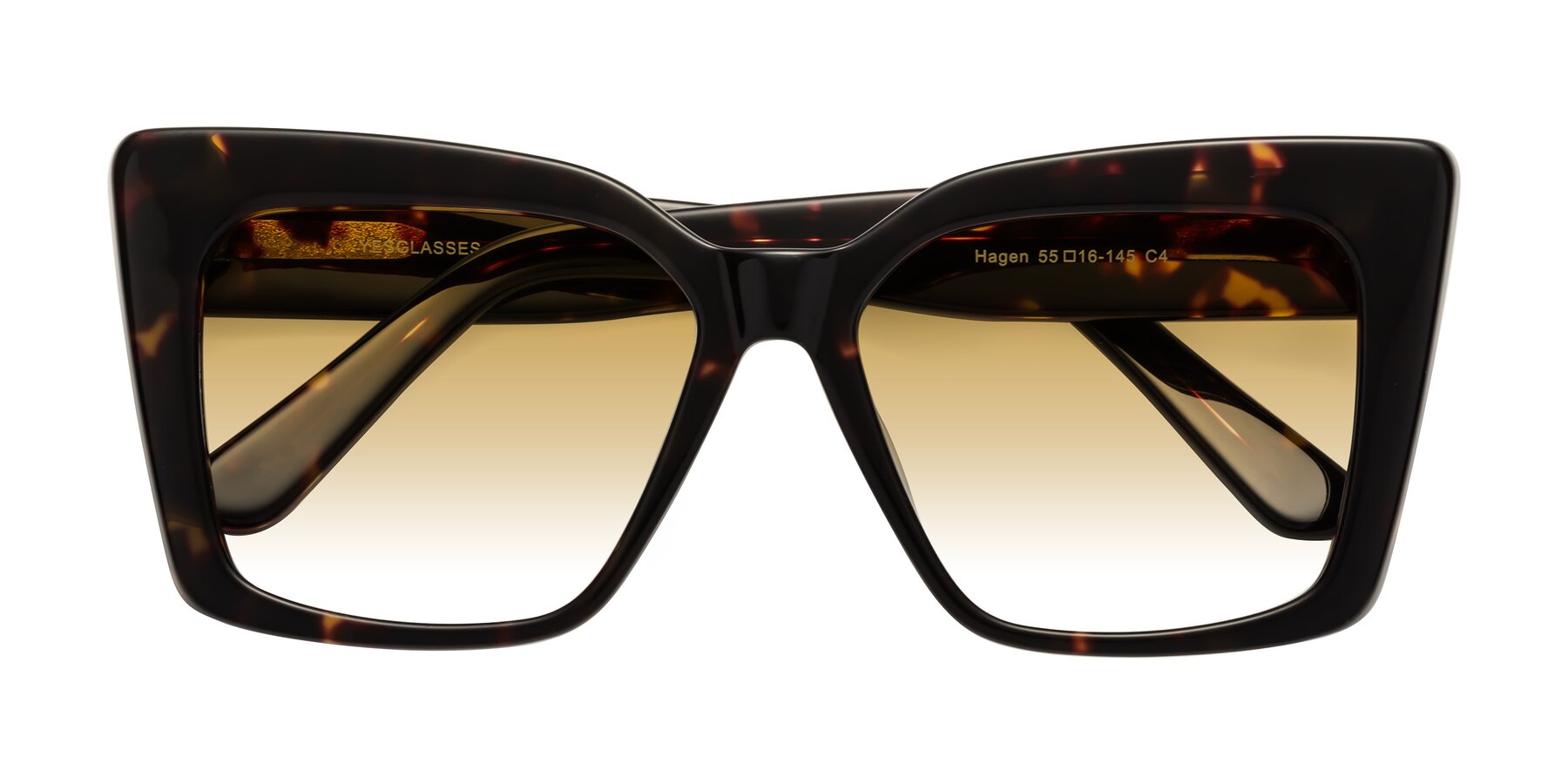 Folded Front of Hagen in Tortoise with Champagne Gradient Lenses
