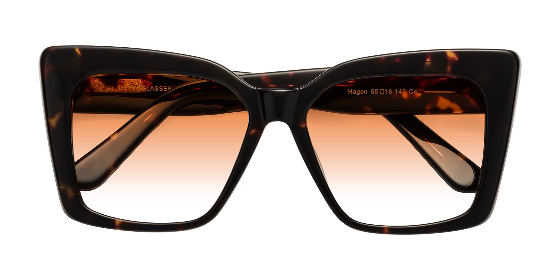 Folded Front of Hagen in Tortoise with Orange Gradient Lenses