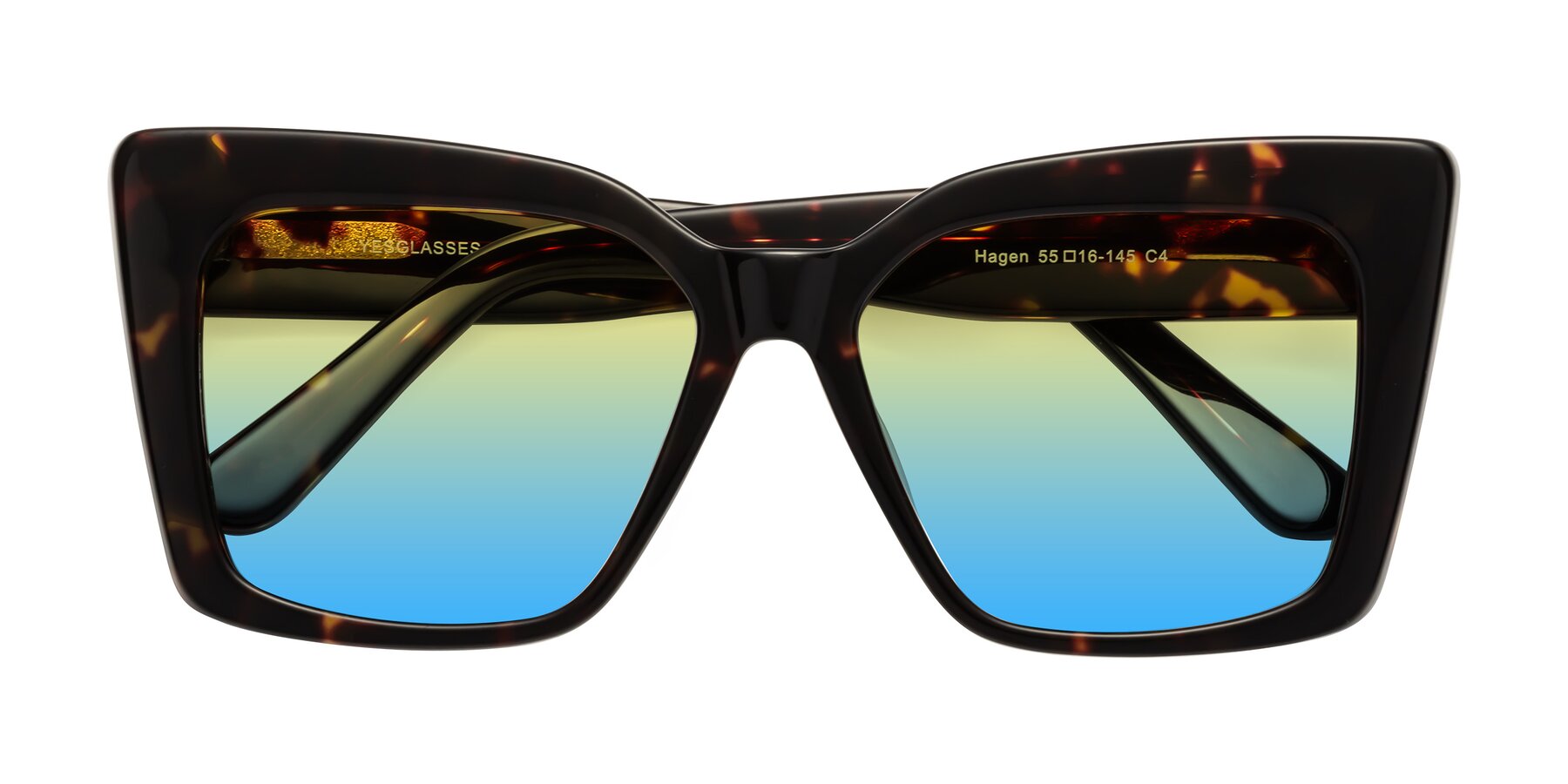 Folded Front of Hagen in Tortoise with Yellow / Blue Gradient Lenses